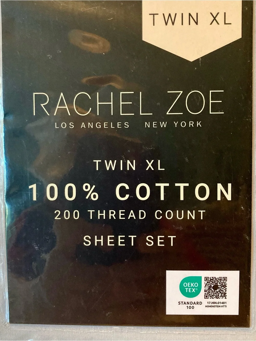 NWT Rachael Zoe Twin/XL Sheet Set in pale gray, 200 Thread Count
